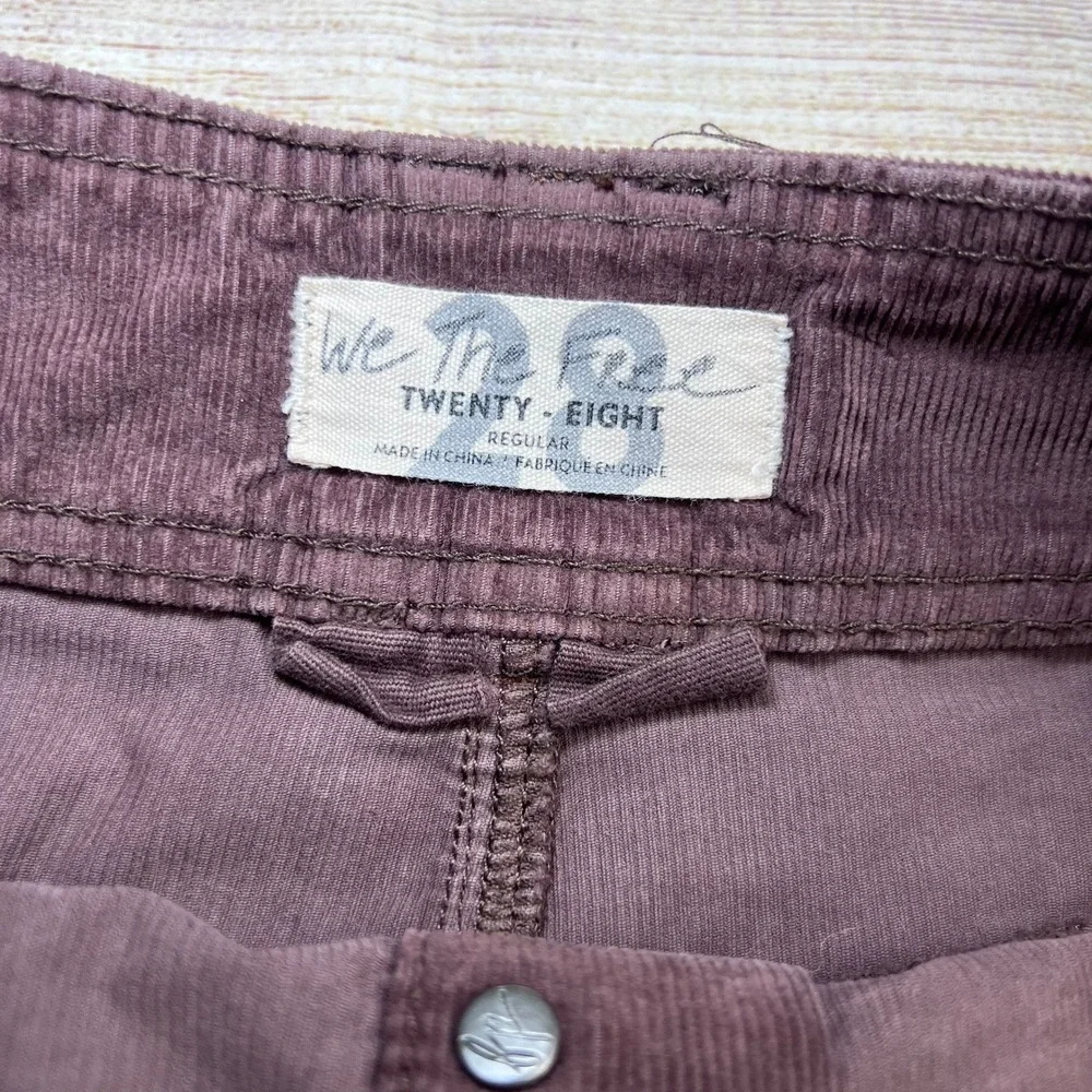 We The Free People Joanie Brown Corduroy Button Front Mini Skirt 28 Boho Autumn